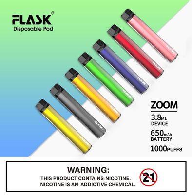 Pluma disponible delgada del vaporizador de la vaina de la batería 1000puffs aprobada por la FDA