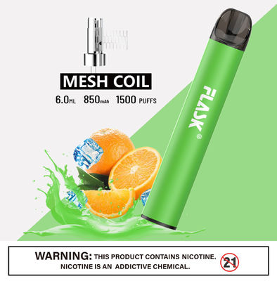 304 sal de acero inoxidable Nic Devices With Mesh Coil de Ecig 1500puffs Smok