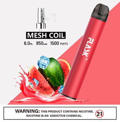 304 sal de acero inoxidable Nic Devices With Mesh Coil de Ecig 1500puffs Smok