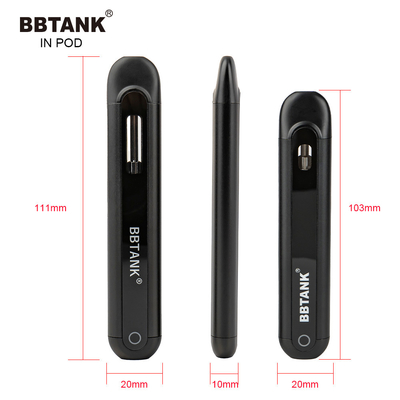 BBTANK EN la vaina de cerámica disponible de Vape de la bobina del dispositivo 2ml de Vape del aceite de destilado de la VAINA THC con los procesos 100% del control de calidad
