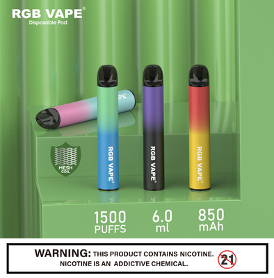 Cig sano disponible del dispositivo 850mah E de la vaina del RGB Mesh Coil 6ml Vape