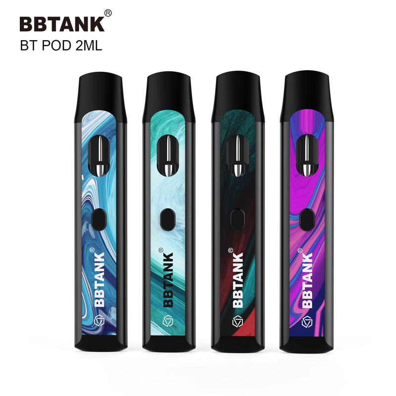 vaina disponible del vape del botón 2ml precalentar el cartucho de cerámica de la bobina para el thc del delta 8